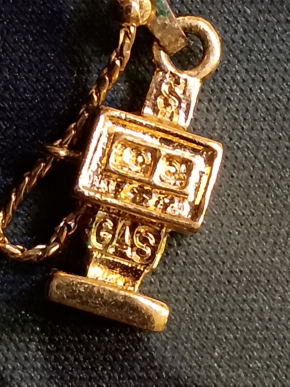 14k Gold Gas Pump Charm Pendant Necklace - Unbranded